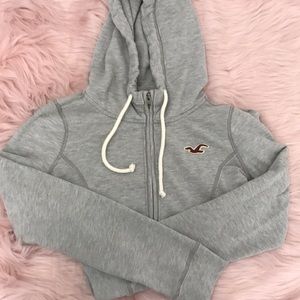 Hollister gray zip up hoodie